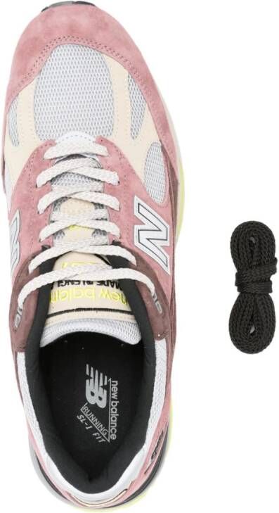 New Balance MADE in UK 991v2 logo-patch sneakers Pink