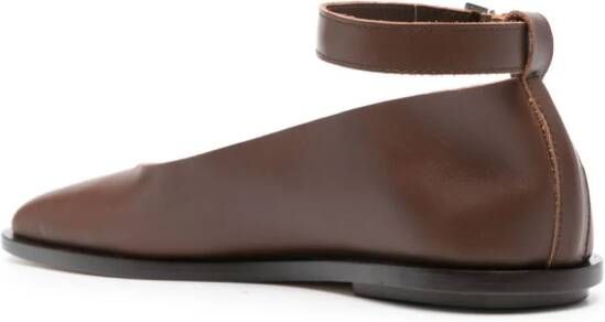 Niccolò Pasqualetti asymmetric-toe leather ballerina shoes Brown
