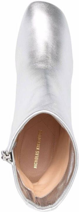 Nicholas Kirkwood JJ crystal-embellished 55mm ankle boots Silver