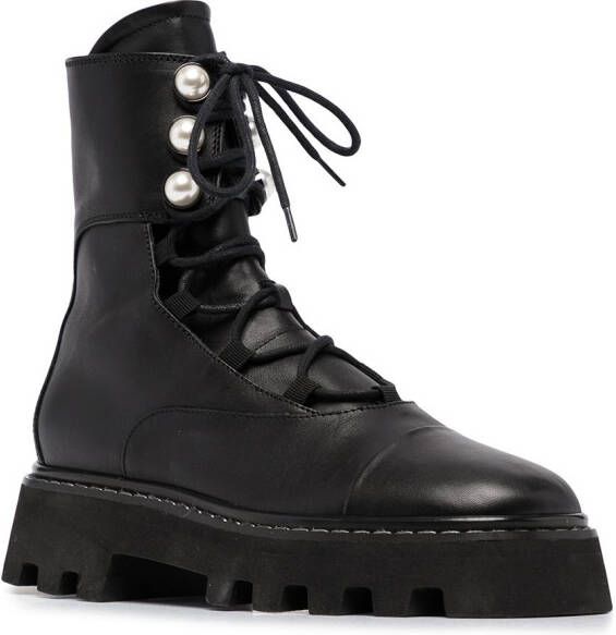 Nicholas Kirkwood PEARLOGY combat boots Black