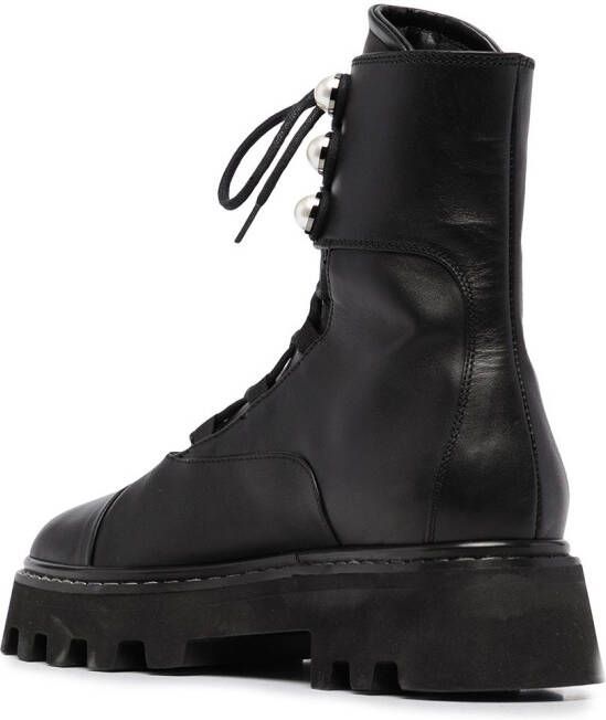 Nicholas Kirkwood PEARLOGY combat boots Black