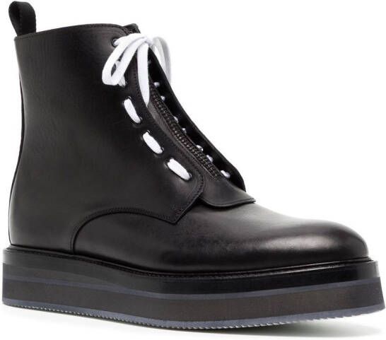 Nicolas Andreas Taralis lace-up leather ankle boots Black