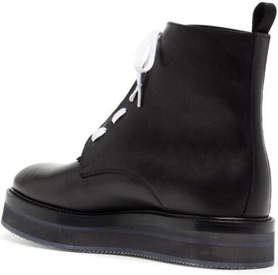 Nicolas Andreas Taralis lace-up leather ankle boots Black