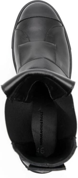 Nicolas Andreas Taralis touch-strap high-top leather sneakers Black