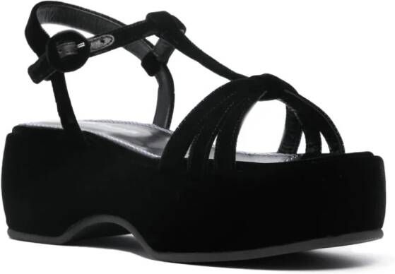 Nicole Saldaña Lily 60mm velvet-effect sandals Black