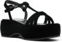Nicole Saldaña Lily 60mm velvet-effect sandals Black - Thumbnail 2