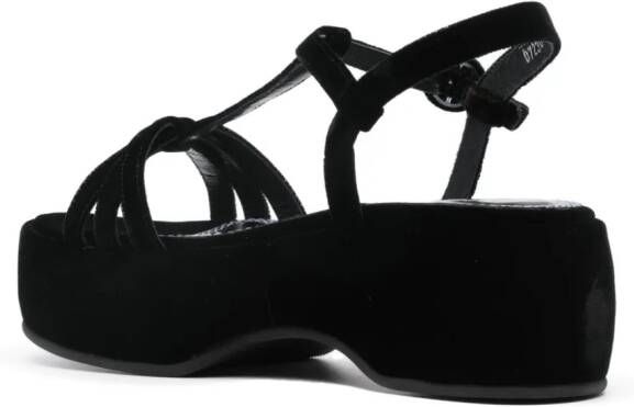 Nicole Saldaña Lily 60mm velvet-effect sandals Black