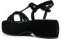 Nicole Saldaña Lily 60mm velvet-effect sandals Black - Thumbnail 3