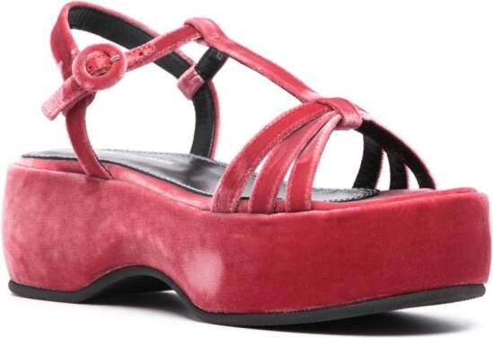 Nicole Saldaña Lily 60mm velvet sandals Pink