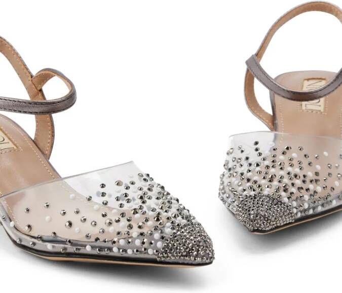 NICOLI Clara crystal-embellished sandals Grey