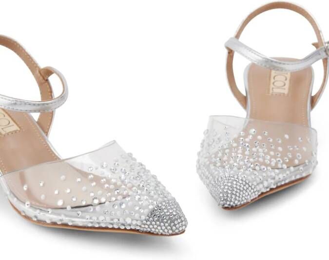 NICOLI Clara crystal-embellished sandals Silver