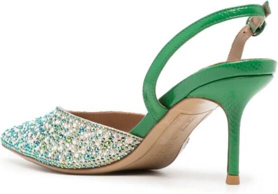 NICOLI crystal-embellished 60mm pumps Green