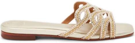 NICOLI embellished flat sandals Gold