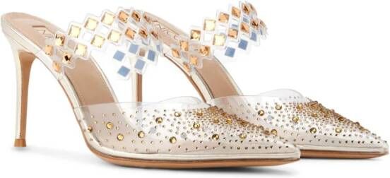NICOLI Farrow crystal-embellished leather sandals Gold