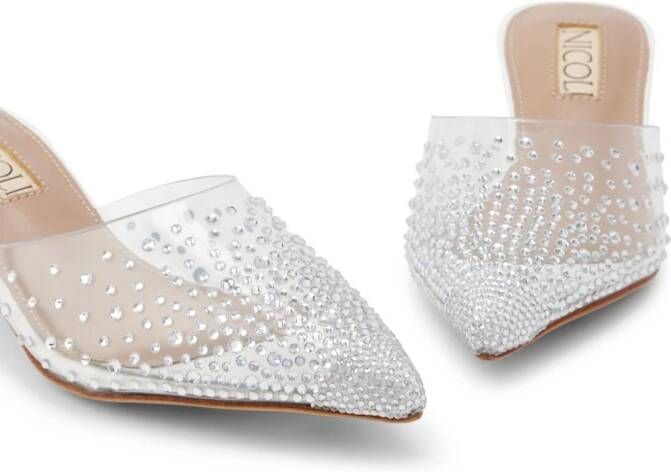 NICOLI Fausta crystal-embellished sandals White