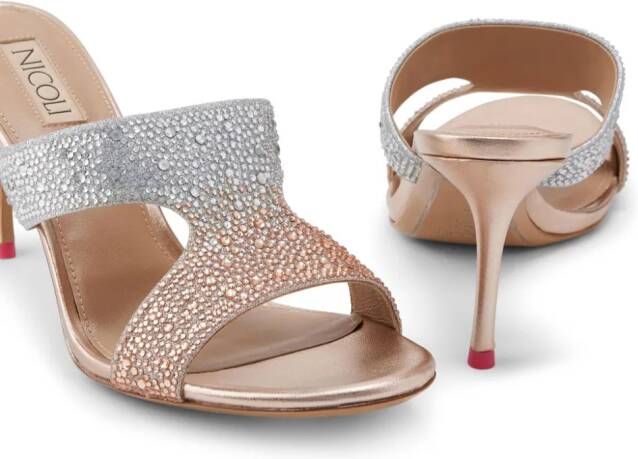 NICOLI Janick crystal-embellished sandals Pink