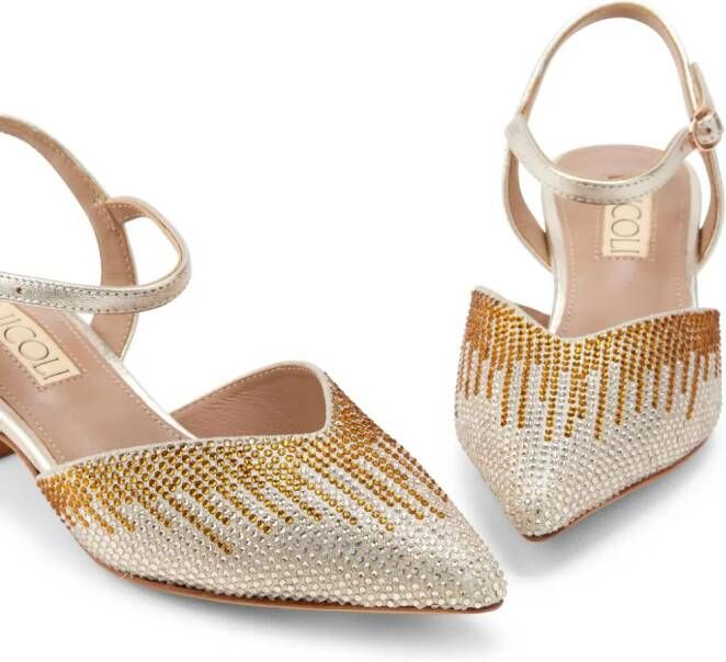 NICOLI Josias crystal-embellished sandals Gold