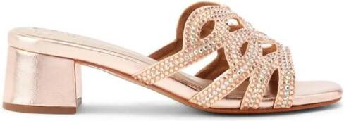 NICOLI Lidia crystal-embellished leather sandals Metallic