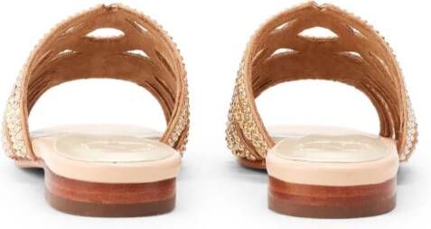 NICOLI Mirelile embellished flat sandals Gold