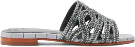 NICOLI Mirelile embellished flat sandals Grey