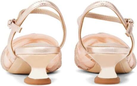 NICOLI Wynter crystal-embellished leather sandals Neutrals