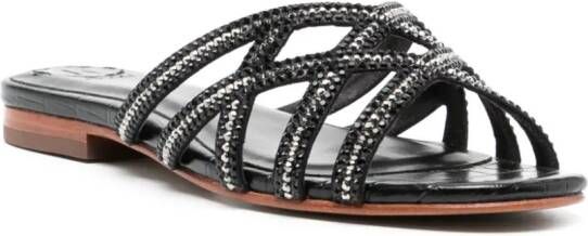 NICOLI Zuri crystal-embellished sandals Black