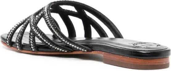 NICOLI Zuri crystal-embellished sandals Black