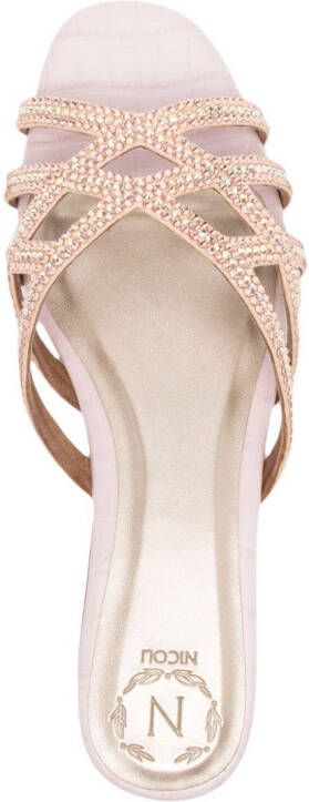 NICOLI Zuri crystal-embellished sandals Pink