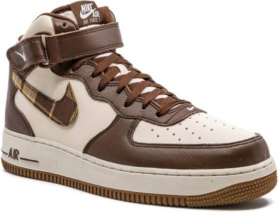 Nike Air Force 1 Mid "Brown Plaid" sneakers