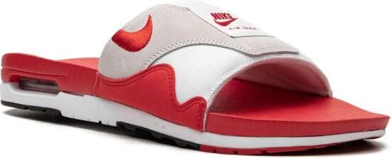 Nike Air Max 1 "Sport Red" slides White