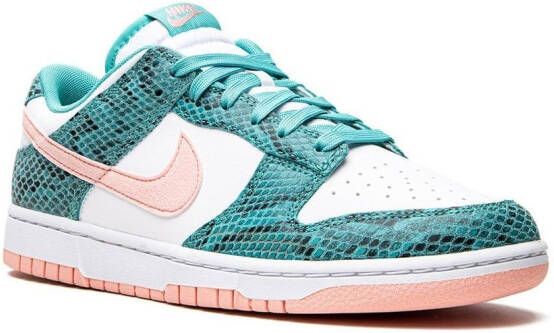 Nike Dunk Low Snakeskin "Washed Teal Bleached Coral" sneakers White