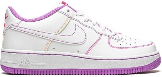 Nike Kids Air Force 1 Low "Contrast Stitch Fuchsia Glow" sneakers White
