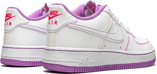 Nike Kids Air Force 1 Low "Contrast Stitch Fuchsia Glow" sneakers White