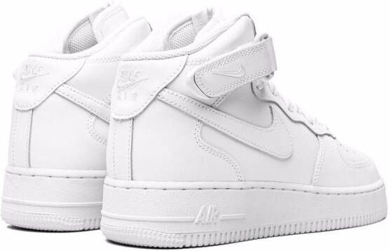 Nike Kids Air Force 1 Mid "Triple White" sneakers