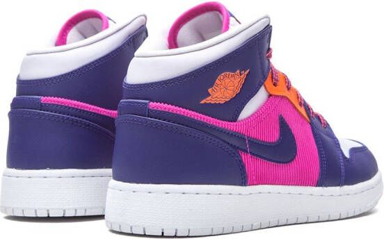 Nike Kids Air Jordan 1 Mid "Fire Pink" sneakers Purple
