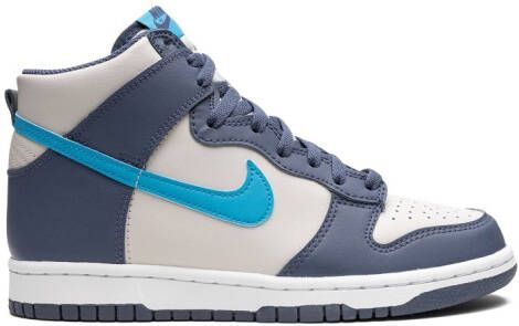 Nike Kids Dunk High "Light Bone Diffused Blue" sneakers White