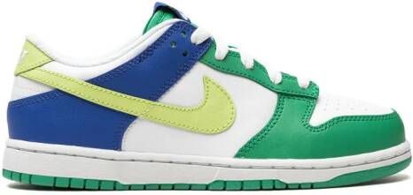 Nike Kids Dunk Low "Green Blue" sneakers White
