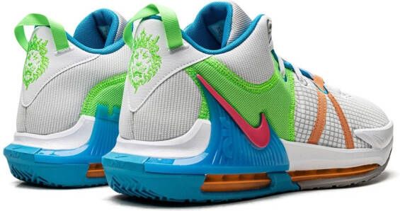 Nike Lebron Witness VII "Grey Fog Cobblestone Laser Blue Hyper Pink" sneakers