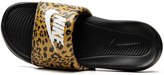 Nike Victori One "Cheetah Print" slides Black
