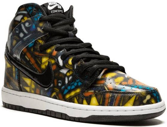 Nike x Concepts Dunk Hi Pro SB "Stained Glass Special Box" sneakers Black