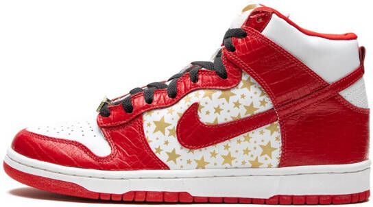 Nike x Supreme SB Dunk High Pro "Red Stars" sneakers White