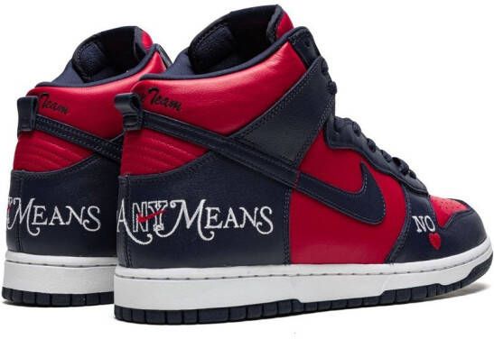 Nike x Supreme SB Dunk High "By Any Means Navy Red" sneakers Blue