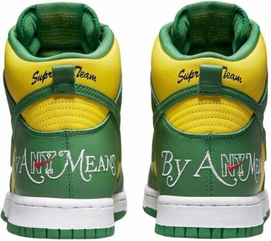 Nike x Supreme SB Dunk High "By Any Means Green Yellow" sneakers