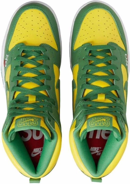 Nike x Supreme SB Dunk High "By Any Means Green Yellow" sneakers