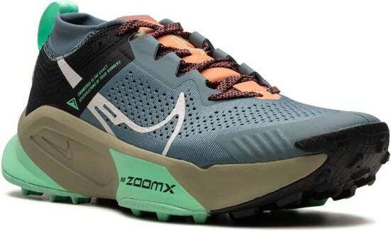 Nike ZoomX Zegama Trail "Light Slate Grey Glow Green Bone Black" sneakers Blue