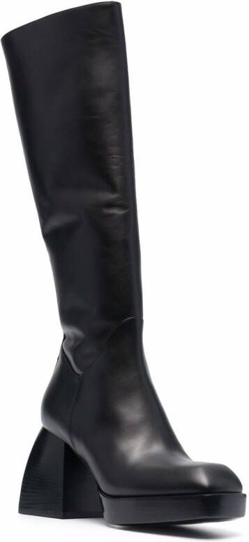 Nodaleto block-heel 80mm boots Black