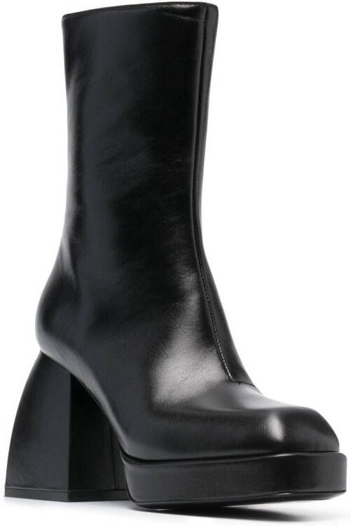 Nodaleto block-heel leather boots Black