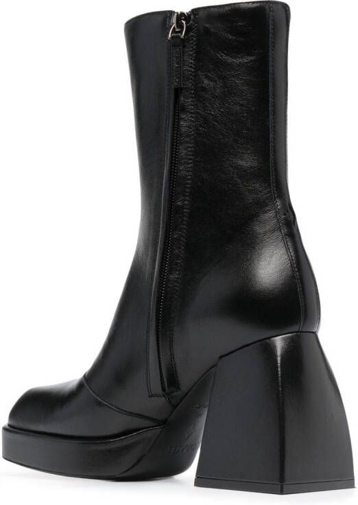 Nodaleto block-heel leather boots Black