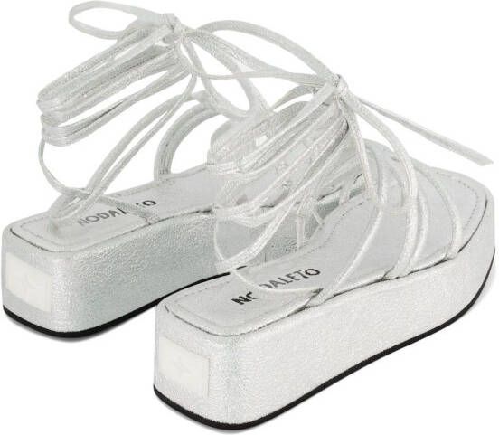 Nodaleto Bulla Gaia 45m flatform sandals Silver