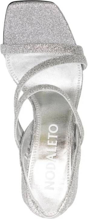 Nodaleto Bulla Gemini 90mm glitter sandals Silver